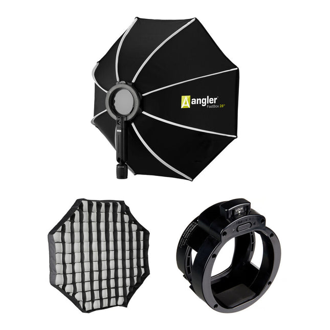 Angler FastBox 28" Softbox Octagonal con Adaptador 40° y Rejilla de Tela