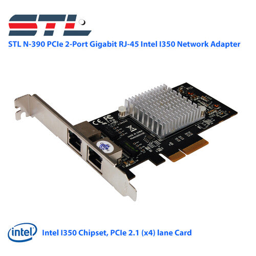 STL N-390 Adaptador de Red PCIe 2 Puertos Gigabit RJ45 2.1 x4