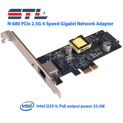 STL N-680 Adaptador PCIe de Red 1 Puerto 2.5G PoE+ Intel I225-V