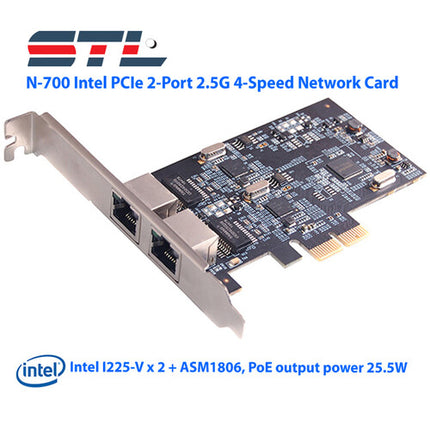 STL N-700 Tarjeta de Red PCIe 2 Puertos 2.5G con Intel I225-V