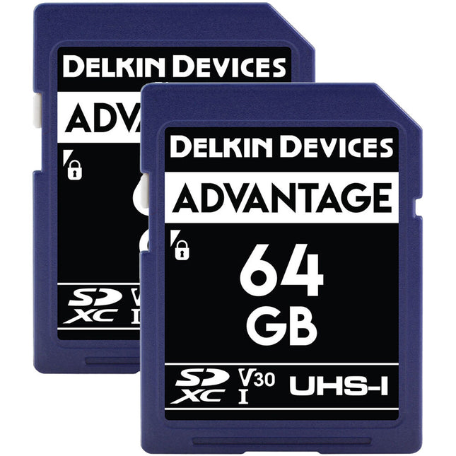 Delkin Devices Advantage Tarjeta de Memoria SDXC 64GB UHS-I V30 2-Pack