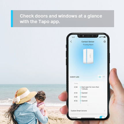 TP-Link Tapo T110 Sensor Inteligente para Puertas y Ventanas 2 Pack 922 MHz Batería 1 Año