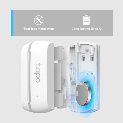 TP-Link Tapo T110 Sensor Inteligente para Puertas y Ventanas 2 Pack 922 MHz Batería 1 Año
