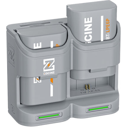 ZGCINE Estuche de Carga de Viaje Kit con 2 Baterías LP-E6P 2600mAh para Canon EOS R5 Mark II y R6 Mark III Gris