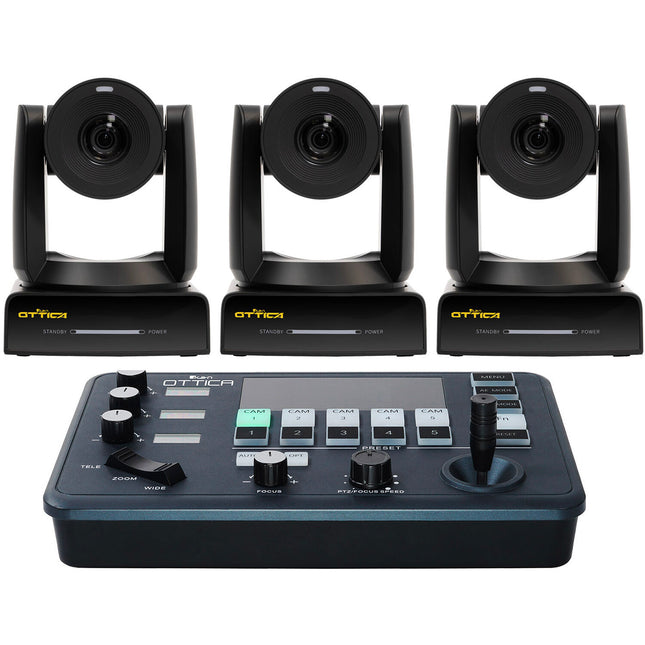 ikan OTTICA 3 x NDI HX3 Cámaras PTZ 4K 30x Zoom y Controlador