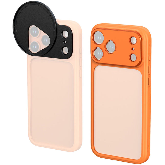 SmallRig Funda Bumper Fotografía para iPhone 17 Pro Naranja con Adaptadores 67mm