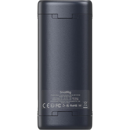 SmallRig NP-FZ100 Cargador portátil 2 bahías con indicador USB-C
