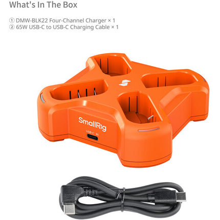 SmallRig DMW-BLK22 Kit de 4 baterías 2520mAh con cargador USB-C