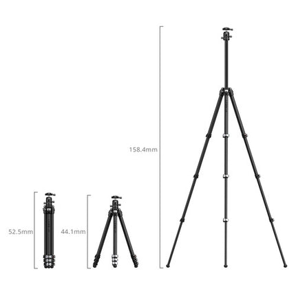 SmallRig 5866 Trípode Fotográfico Portátil Fibra Carbono 62.2" 33 lb con Soporte para Teléfono y Bolsa