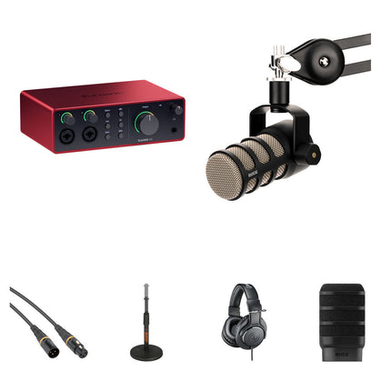 Focusrite Scarlett 4i4 Audio MIDI Interfaz USB C 24 Bit 192 kHz Podcasting Kit