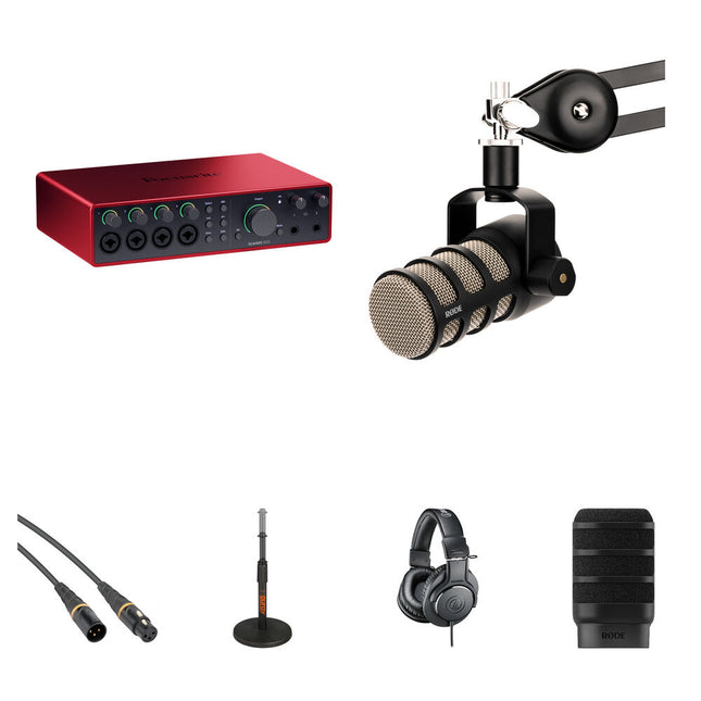 Focusrite Scarlett 18i16 USB-C Interfaz de Audio MIDI 24-Bit 192kHz Kit Podcast 1 Persona