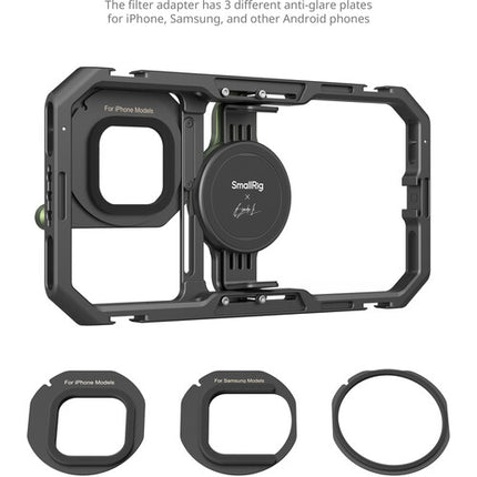 SmallRig x Brandon Li Kit de Vídeo Móvil para Teléfonos 2.2-3.3" con Filtros VND y Soporte Power Bank