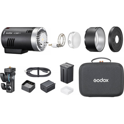 Godox AD300Pro II Flash Exterior 300Ws 1 8000s con Batería y Bolsa