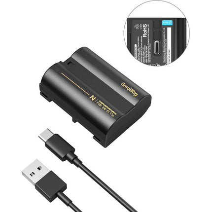 Batería SmallRig EN-EL15c USB-C 2600mAh Negra para cámaras Nikon