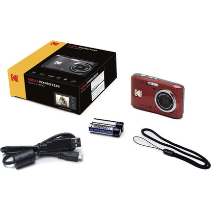 Kodak PIXPRO FZ45 Cámara Digital 16MP Zoom 4x Kit Deluxe Roja