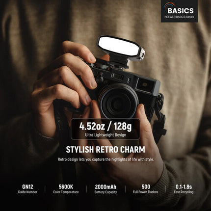 Neewer BASICS Z120 SE Flash Mini para Cámara con Batería USB-C y Difusor