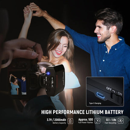 Neewer BASICS Z120 SE Flash Mini para Cámara con Batería USB-C y Difusor