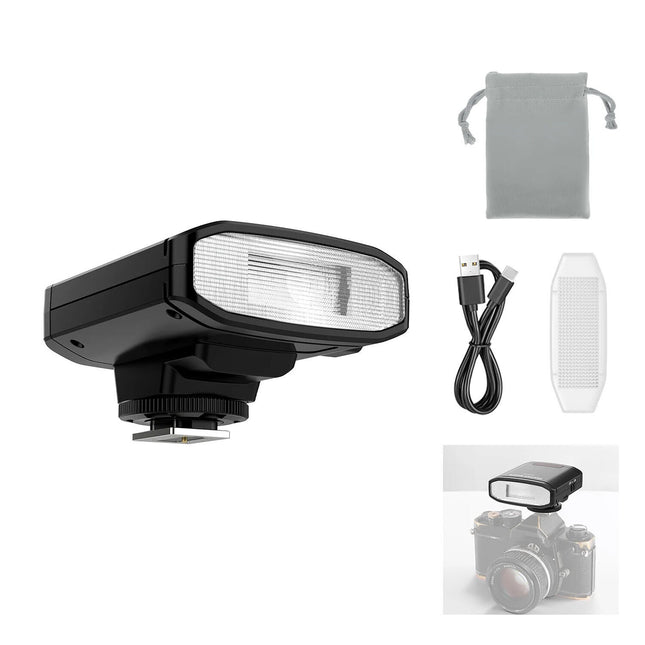 Neewer BASICS Z120 SE Flash Mini para Cámara con Batería USB-C y Difusor