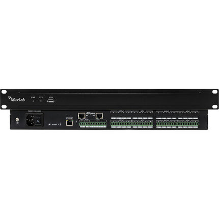 MuxLab Dante 8-Channel Audio DSP Procesador Audio 8 Canales Phantom 48V
