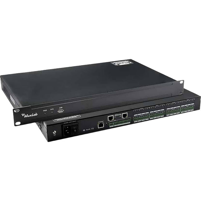 MuxLab Dante 8-Channel Audio DSP Procesador Audio 8 Canales Phantom 48V