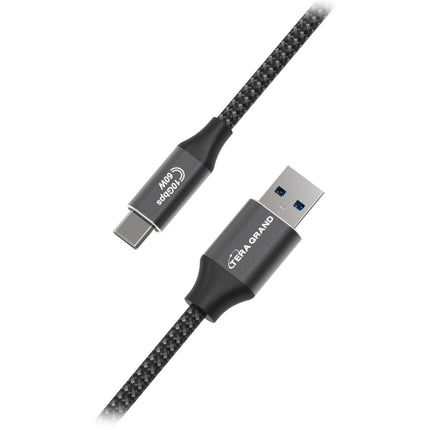 Tera Grand Cable USB-C a USB-A trenzado 6 pies 60W 10Gbps negro