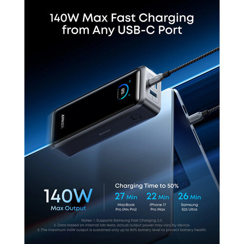 Anker Prime Power Bank 26250mAh 300W batería externa negra con pantalla inteligente