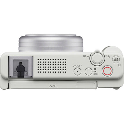 Sony ZV-1F Cámara Vlogging con Micrófono Shotgun y Grip Inalámbrico Blanco