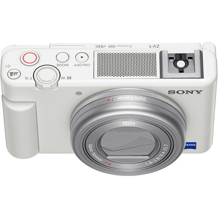 Cámara digital Sony ZV-1 con tarjeta 64GB y estuche protector blanco