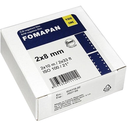 Foma Fomapan Cine 100 Película negativa en blanco y negro ISO 100 8 mm 10 m