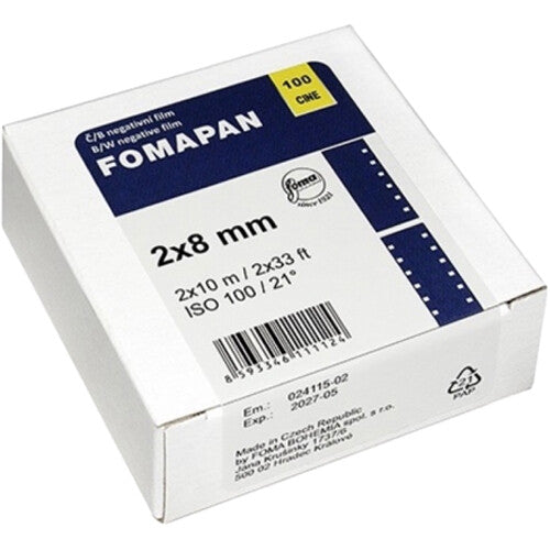Foma Fomapan Cine 100 Película negativa en blanco y negro ISO 100 8 mm 10 m