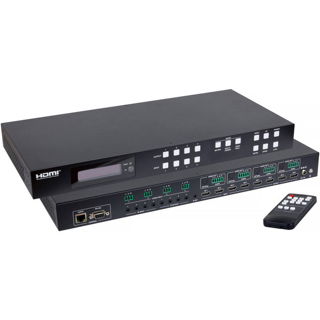 MuxLab Matriz HDMI 2.0 4x4 UHD 4K60 con Video Wall y Multiview