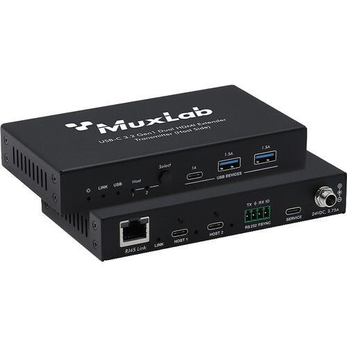 MuxLab USB-C 3.2 Gen 1 Kit Extensor Dual HDMI 328 pies 5 Gb/s