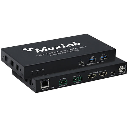 MuxLab USB-C 3.2 Gen 1 Kit Extensor Dual HDMI 328 pies 5 Gb/s