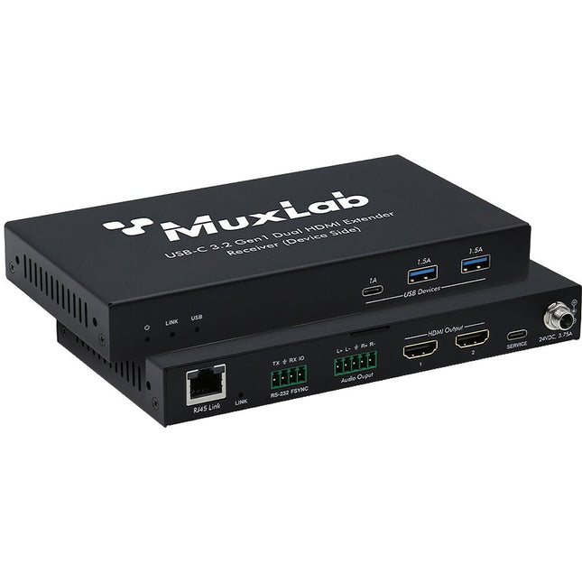 MuxLab USB-C 3.2 Gen 1 Kit Extensor Dual HDMI 328 pies 5 Gb/s