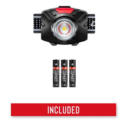 COAST FL70 Linterna Frontal LED Foco Ajustable 435 Lúmenes Baterías AAA