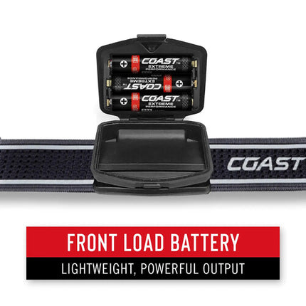 COAST FL70 Linterna Frontal LED Foco Ajustable 435 Lúmenes Baterías AAA