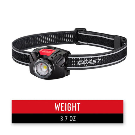 COAST FL70 Linterna Frontal LED Foco Ajustable 435 Lúmenes Baterías AAA