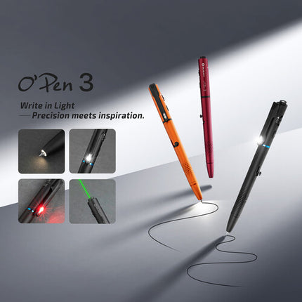 Olight O'Pen 3 Linterna Bolígrafo Recargable Luz Blanca Roja Láser Verde USB-C