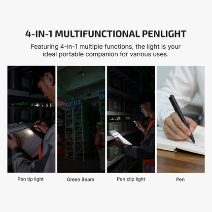 Olight O'Pen 3 Linterna Bolígrafo Recargable Luz Blanca Roja Láser Verde USB-C