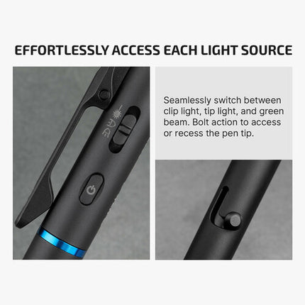 Olight O'Pen 3 Linterna Bolígrafo Recargable Luz Blanca Roja Láser Verde USB-C