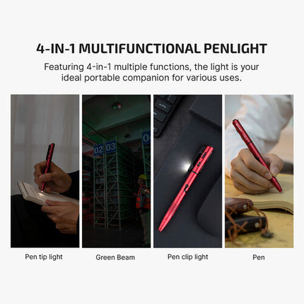 Olight O'Pen 3 Linterna Recargable con Luz Blanca y Roja y Láser Verde