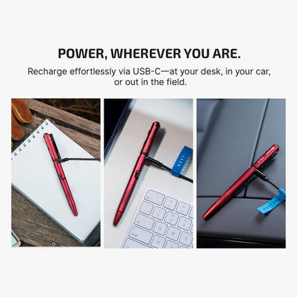 Olight O'Pen 3 Linterna Recargable con Luz Blanca y Roja y Láser Verde