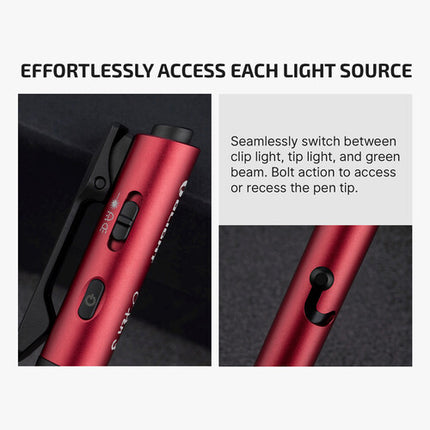 Olight O'Pen 3 Linterna Recargable con Luz Blanca y Roja y Láser Verde