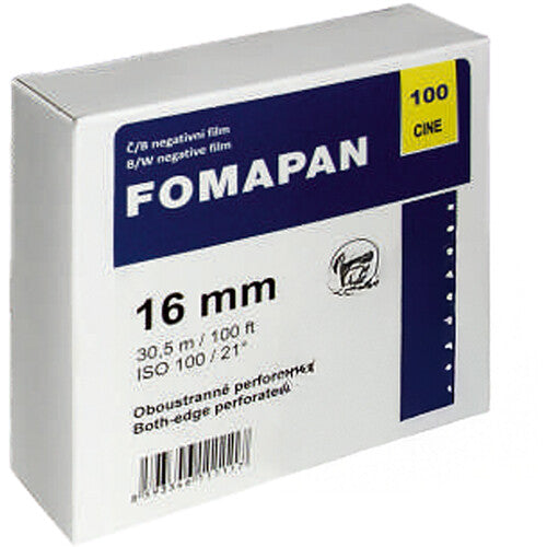 Foma Fomapan Cine 100 Película Negativa B&N 16mm ISO 100 Roll 100'