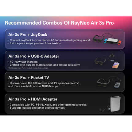 RayNeo Air 3s Pro XR Gafas Inteligentes Micro OLED 1080p 120Hz Pantalla Grande