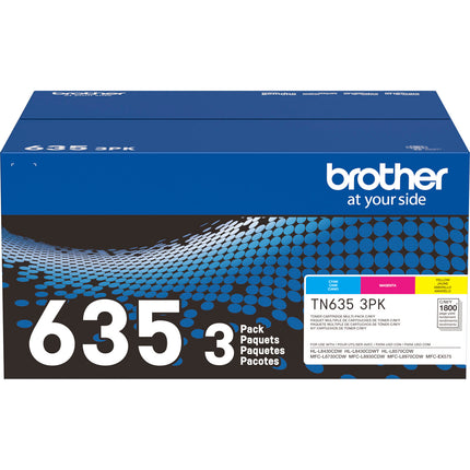 Brother TN635 Kit Cartuchos de Tóner 3 Colores 1800 Páginas 3-Pack