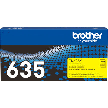 Brother Genuine Toner TN635 Amarillo estándar rendimiento 1800 páginas