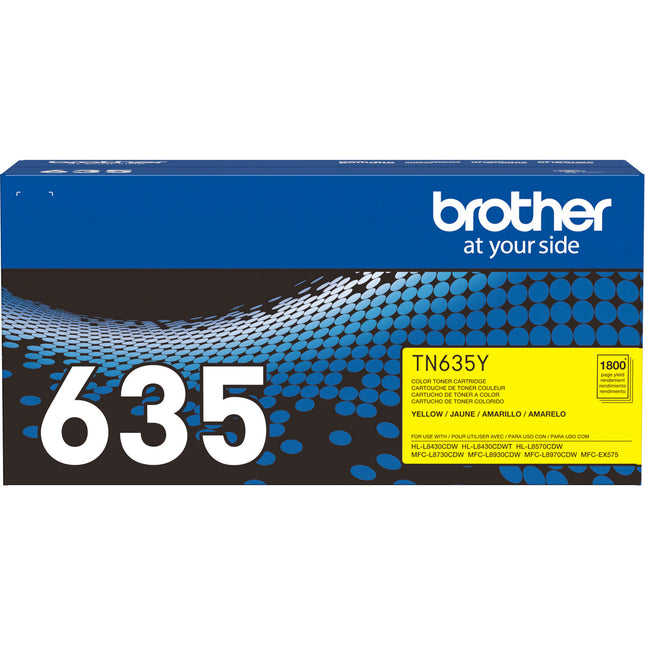 Brother Genuine Toner TN635 Amarillo estándar rendimiento 1800 páginas