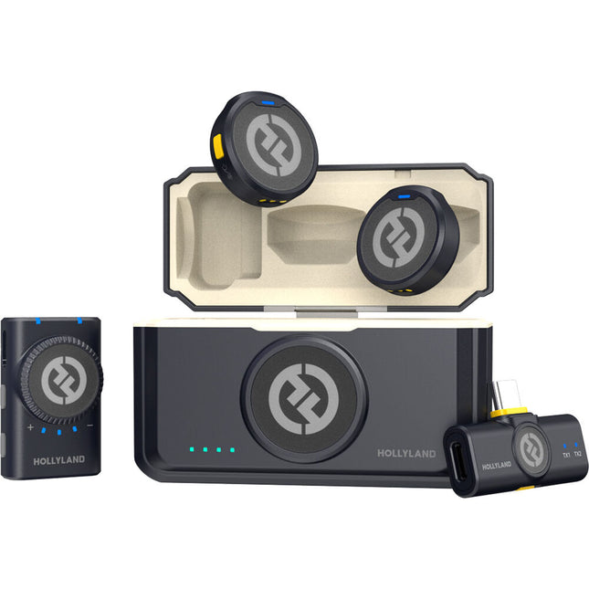 Hollyland LARK M2 Sistema de Micrófono Inalámbrico Mini 2 Personas 48 kHz 24-Bit 1000 ft Alcance