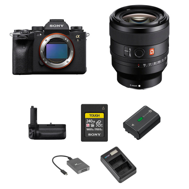 Sony a1 Cámara Sin Espejo 50MP con Lente 50mm f1.4 y Kit de Rendimiento